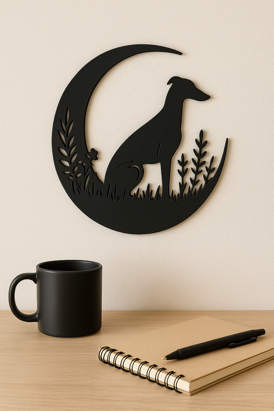3D Printed Greyhound Wall Art | Modern Minimalist Home Decor | Handmade Gift for Art Enthusiasts