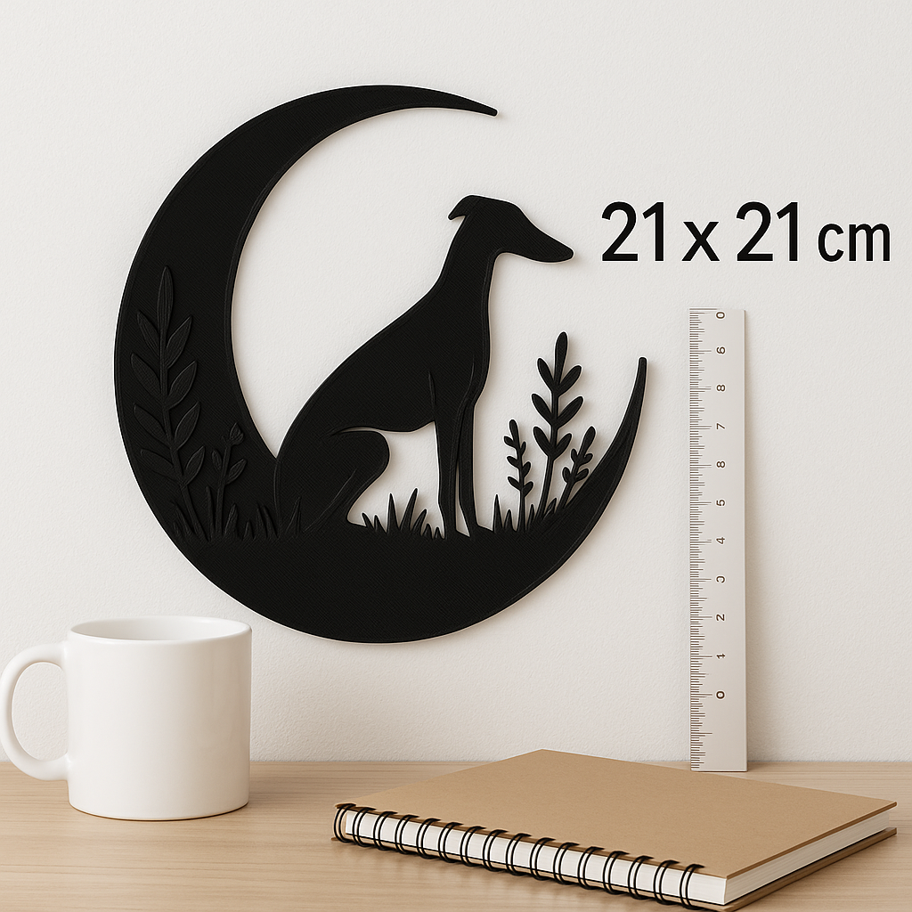 3D Printed Greyhound Wall Art | Modern Minimalist Home Decor | Handmade Gift for Art Enthusiasts