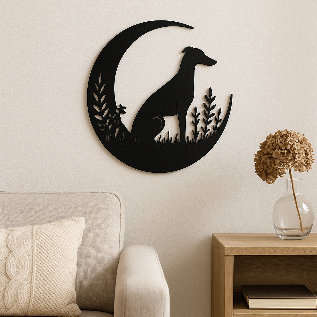 3D Printed Greyhound Wall Art | Modern Minimalist Home Decor | Handmade Gift for Art Enthusiasts