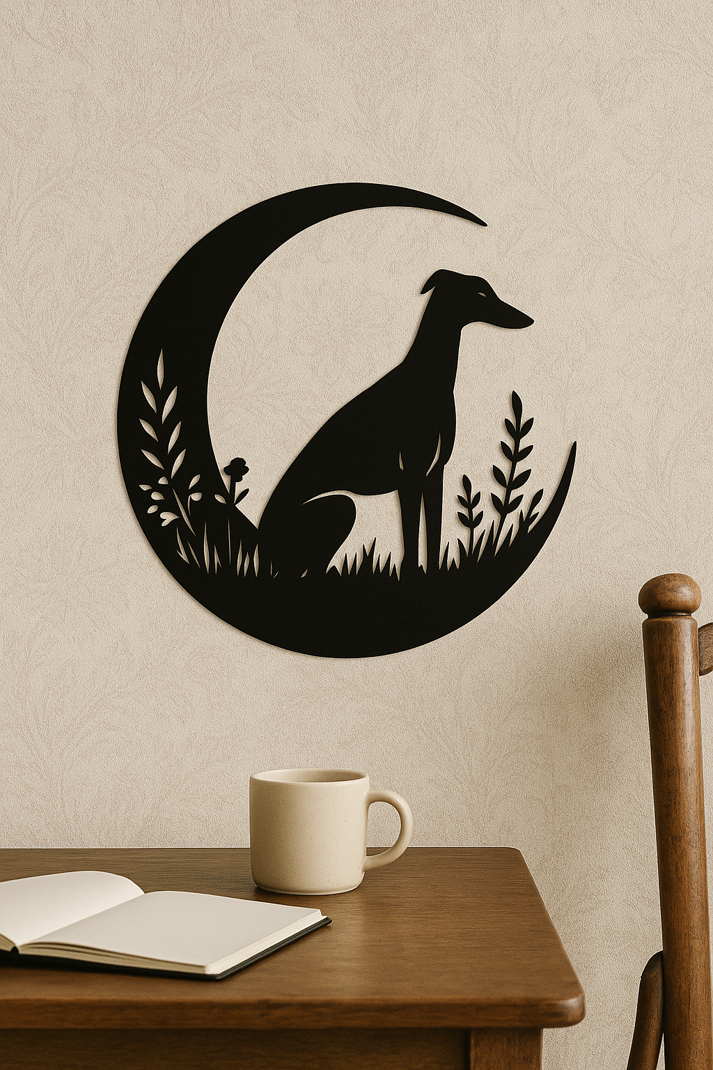3D Printed Greyhound Wall Art | Modern Minimalist Home Decor | Handmade Gift for Art Enthusiasts