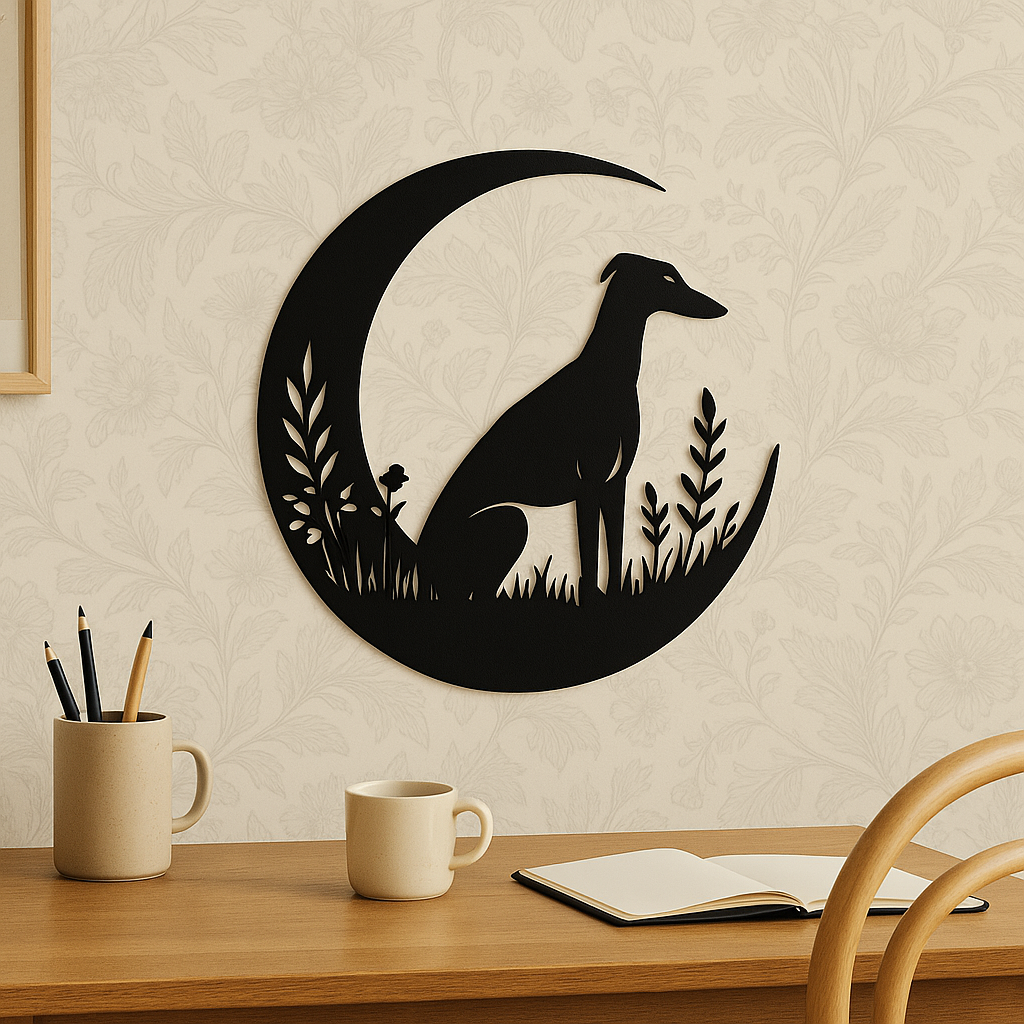 3D Printed Greyhound Wall Art | Modern Minimalist Home Decor | Handmade Gift for Art Enthusiasts